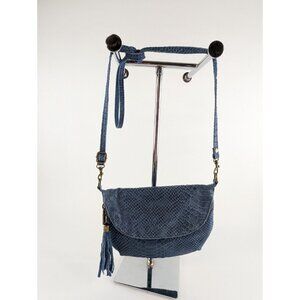 Vintage Blue Lemon Paris Snakeskin Crossbody Purse – Leather w/ Fringe